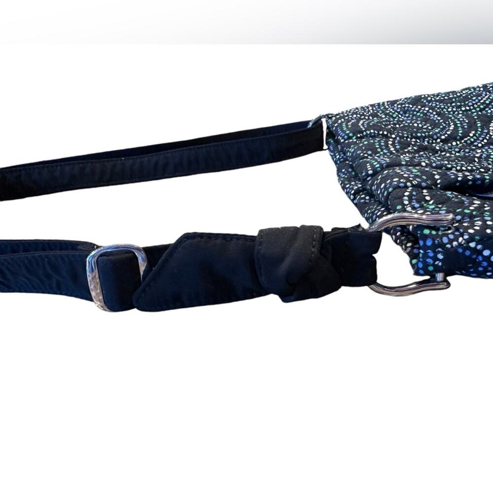 Vera Bradley Hadley Crossbody Bag with Kiev Swirls Black/Green Adjustable Strap - Picture 4 of 9